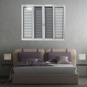 Janela Veneziana 6 Folhas Com Tela Mosqueteira Linha 25 Branco 120x150 Branco