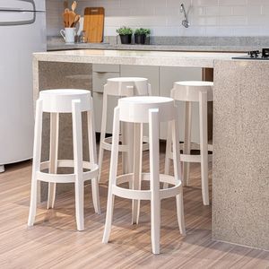Conjunto 10 Banquetas Shine Plus 74,6 X37,4 X 37,4 Branco