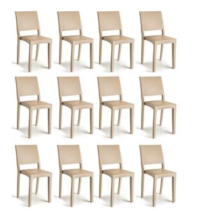 Conjunto 12 Cadeiras Hydra Plus 84,4x53,5x40,6cm Capuccino
