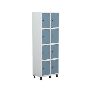Armário Locker Guarda Roupa 8 Portas Aço Grp 502-8 Branco Azul Dali