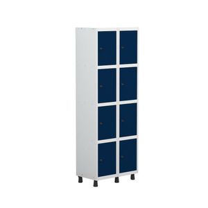 Armário Locker Guarda Roupa 8 Portas Aço Grp 502-8 Branco Azul Delrei