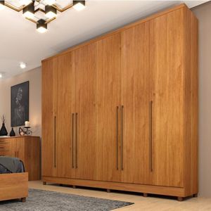 Guarda Roupa 6 Portas Portugal E Comoda 5 Gavetas Premium Com Pés Espresso Móveis Cinamomo