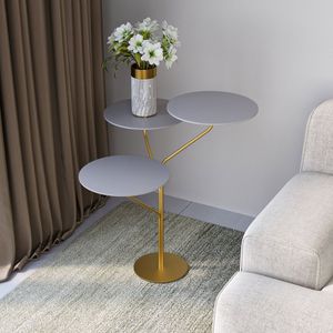 Mesa De Canto Trieste 65cm X 57cm X 57 Cm Fendy Dourado