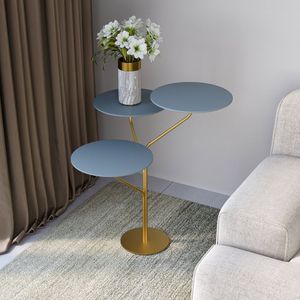 Mesa De Canto Trieste 65cm X 57cm X 57 Cm Cristal Dourado