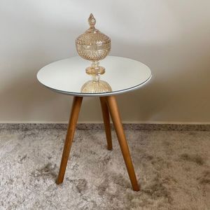 Mesa Lateral 50cm X 50cm X 62cm Esmeralda Off White Mel