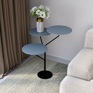 Mesa De Canto Trieste 65cm X 57cm X 57 Cm Cristal Preto