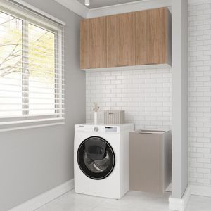 Lavanderia Modulada 2 Peças Sem Tampo Sem Rodapé Ipanema Cabecasa Madeiramadeira Fendi Acácia