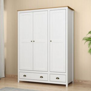 Guarda Roupa 3 Portas 2 Gavetas Topázio Branco Freijó