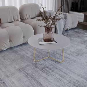 Mesa De Centro Trude Redonda 30cm X 67cm X 67cm Fendy Dourado