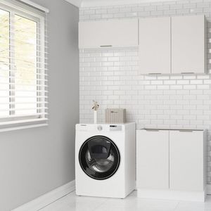 Lavanderia Modulada 3 Peças Sem Tampo Com Rodapé Ipanema Cabecasa Madeiramadeira Branco