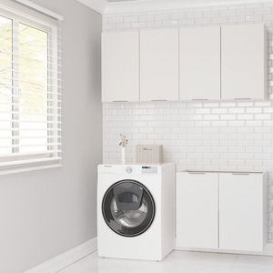 Lavanderia Modulada 3 Peças Sem Tampo Sem Rodapé Ipanema Cabecasa Madeiramadeira Branco