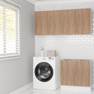 Lavanderia Modulada 3 Peças Sem Tampo Com Rodapé Ipanema Cabecasa Madeiramadeira Acácia
