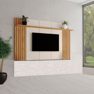 Painel Para Tv Até 75 Polegadas 180 Cm Supreme Carvalho Oro Off White