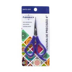Tesoura Precisão 4 Ponta Reta Lanmax Lm-tc-121p