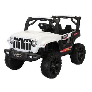 Jipe Elétrico Infantil Bang Toys Aventura 12V Com Controle Remoto Branco Bivolt