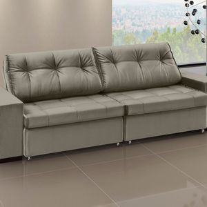 Sofá Orion - Retrátil - Reclinável 280 Cm Veludo Castor