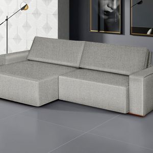 Sofá Siena - Retrátil - Reclinável 240 Cm Linho Cinza