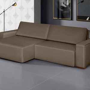 Sofá Siena - Retrátil - Reclinável 240 Cm Veludo Marrom