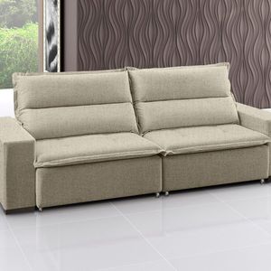 Sofá Supreme - Retrátil - Reclinável 240 Cm Veludo Marfim