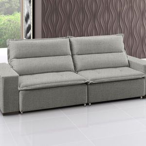 Sofá Supreme - Retrátil - Reclinável 280 Cm Linho Cinza