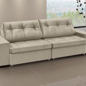 Sofá Orion - Retrátil - Reclinável 200 Cm- Veludo Marfim