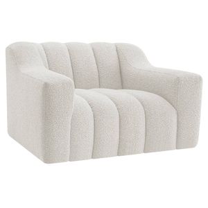 02 Poltronas Luxo Recepção Sala Elegance Bouclé Branco