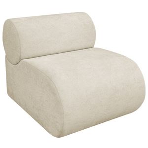 Poltrona Decorativa Orgânica Escritório Recepção Sala Virgínia Bouclé Amarena Móveis Bege