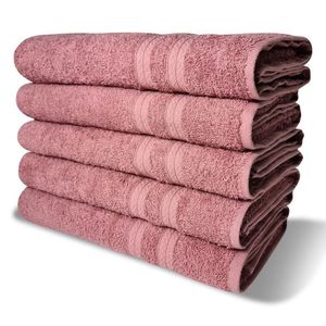Kit Com 6 Toalhas Banho 430g m² Grande Grossa 80x150cm Itália Soft Rosê
