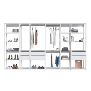 Guarda Roupa Closet 6 Peças Com 3 Cabideiros 6 Gavetas E 16 Nichos Easy