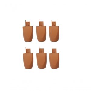 Kit Com 6 Pés Para Multiusos Guarda Roupas 7cm Mari Caramelo