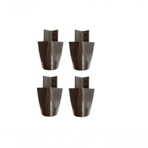 Kit Com 4 Pés Para Multiusos Guarda Roupas 7cm Mari Café