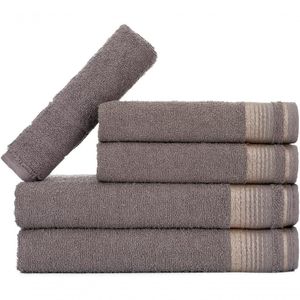 Jogo De Toalhas Luxury Soft Beka 360 G m² 2 Banho + 2 Rosto + 1 Piso Luxo Cinza