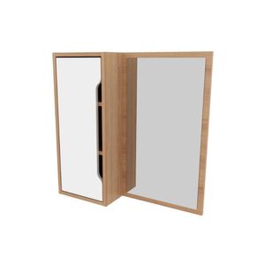 Espelheira Para Banheiro Bn3648 Amêndoa-branco 60x60cm Tecnomobili