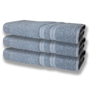 3 Toalhas Super Felpudas Grande E Grossa Algodão 80x150 Itália Soft BekaAzul