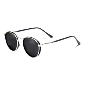 Óculos De Sol Redondo Para Homens E Mulheres Uv400 Polarizado Moda Vintage Prata