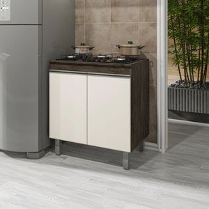 Balcão Gabinete Cooktop Clara SSX Multicoisas Chocolate Off White