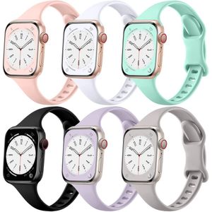6 Pulseiras Slim P- Apple Watch 38-49mm (cores Diversas)
