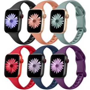 Kit 6 Pulseiras Slim Para Apple Watch 38-49mm