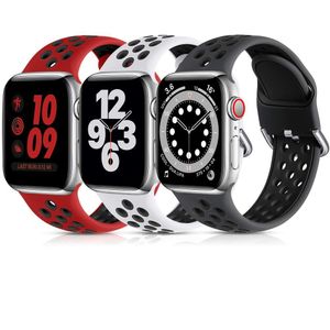 Kit 3 Pulseiras Para Apple Watch 38-41mm (preto Antracite-preto, Branco-preto, Vermelho-preto)