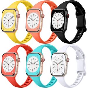 Kit Com 6 Pulseiras Slim Compatíveis Com Apple Watch