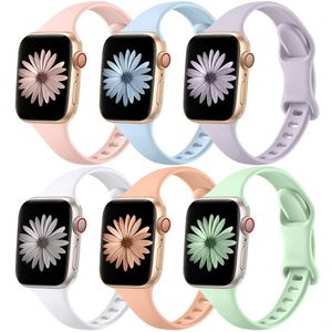 Kit Com 6 Pulseiras Slim Compatíveis Com Apple Watch