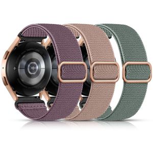 3 Pulseiras Elástica Compatível Com Galaxy Watch 7-6-5-4 (cactus-rosa-roxo)