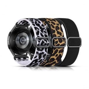 3 Pulseiras Elásticas P- Samsung Galaxy 20mm (preta- Leopardo Branco-leopardo)