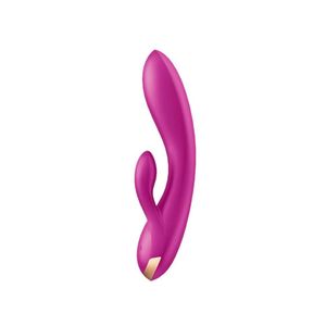 Vibrador Rabbit Double Flex Via App - Satisfyer - Pink