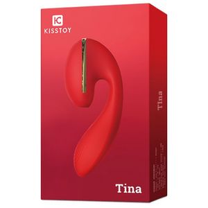 Vibrador Com Sugador De Clitóris Tina - Kistoy - Vermelho