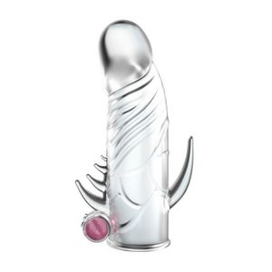 Capa Peniana Extensora Com Vibro Penis Sleeve - Lybaile - Transparente, única