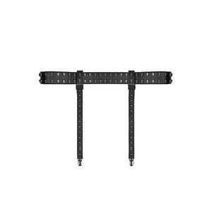 Cinta Liga De Couro E Metal - Ouch Garter Belt With Skulls Black - Shot - Preto
