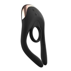 Anel Peniano Recarregável 10 Modos De Vibração E 10 Níveis De Choque Tide - Lovetoys - Preto