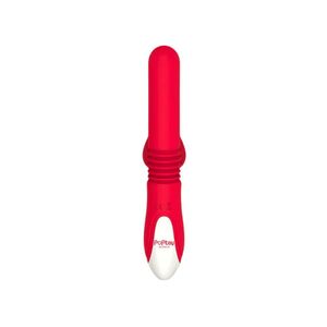 Vibrador Vai E Vem Com Estimulador Ponto G 8 Vibrações Shmily - Poptoy - Vermelho