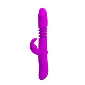 Vibrador Rotativo Vai E Vem Com Estimulador - Ward Pretty Love - Magenta
